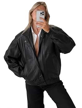 Women's Fashion 90's Vintage Oversized Bomber| Retro Genuine
